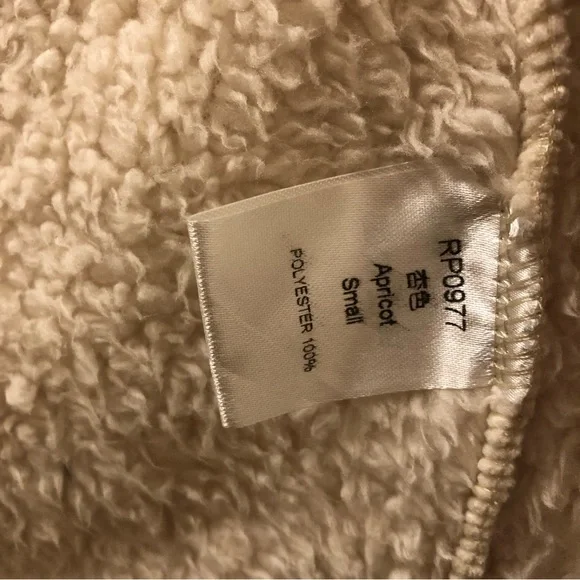 Sherpa Fleece Jacket Warm Long Sleeve Button Down Fuzzy Faux Wool with Pockets S - Picture 11 of 12